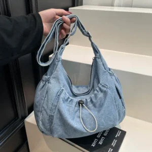 Denim Retro Large-capacity Shoulder Bag Fashion Casual Simple Portable Tote Bag