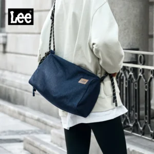 LEE Simple Lightweight Stylish Square Denim Shoulder Bag Women Man One Pocket Hobo Jeans Blue Medium Ipad Crossbody Bags