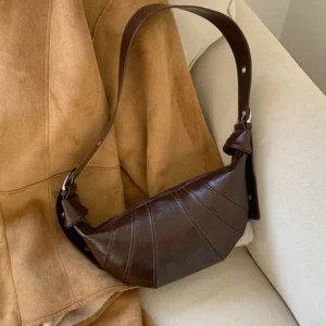 2025 autumn and winter new retro croissant fashionable crossbody bag, shoulder bag, armpit bag, daily commuting women's bag