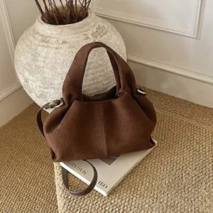 French Cloud Dumpling Bag Brand Design Frosted Bag New Fashion Handbag Lunch Box Bag Retro Magnetic Clasp Shoulder Crossbody Bag