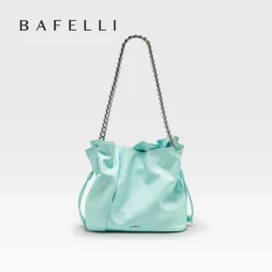 BAFELLI 2025 NEW WOMEN'S BAG LEATHER CASUAL BUCKET HANDBAGS FOR FEMALE TREND FASHION SHOPPER PURSE LUXURY BRAND SHOULDER