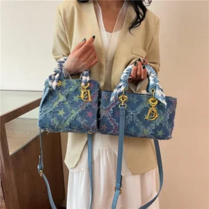 Women's New Denim Star Handbag Versatile